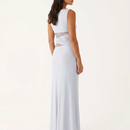 Women's Floral Lace Cut-Out Maxi Dress