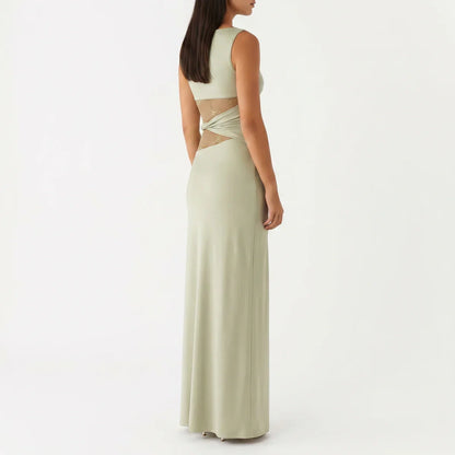 Women's Floral Lace Cut-Out Maxi Dress