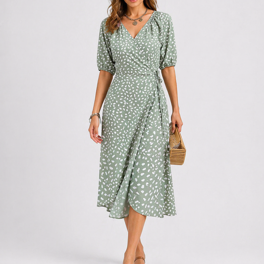 Women’s Summer Abstract Print Midi Dress