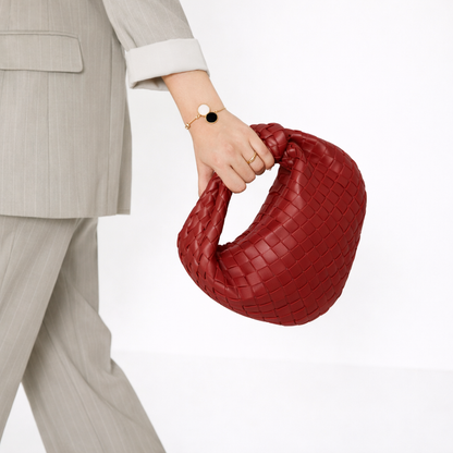 Luxury Woven Knot Handle Bag – Soft Vegan Leather