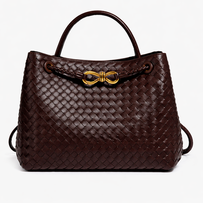Woven Luxury Tote Bag – Soft Vegan Leather Everyday Shoulder Bag