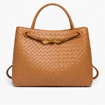 Woven Luxury Tote Bag – Soft Vegan Leather Everyday Shoulder Bag