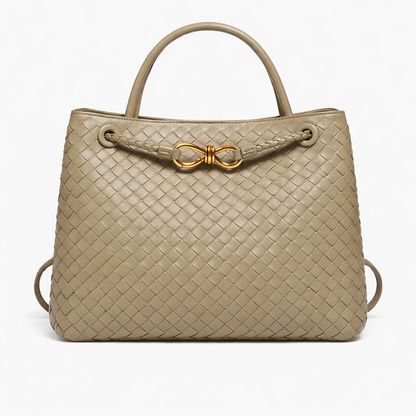 Woven Luxury Tote Bag – Soft Vegan Leather Everyday Shoulder Bag